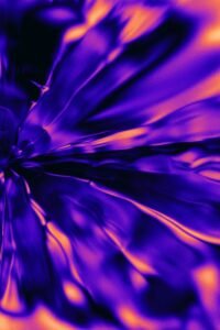 Abstract experimental art in vibrant purple and orange