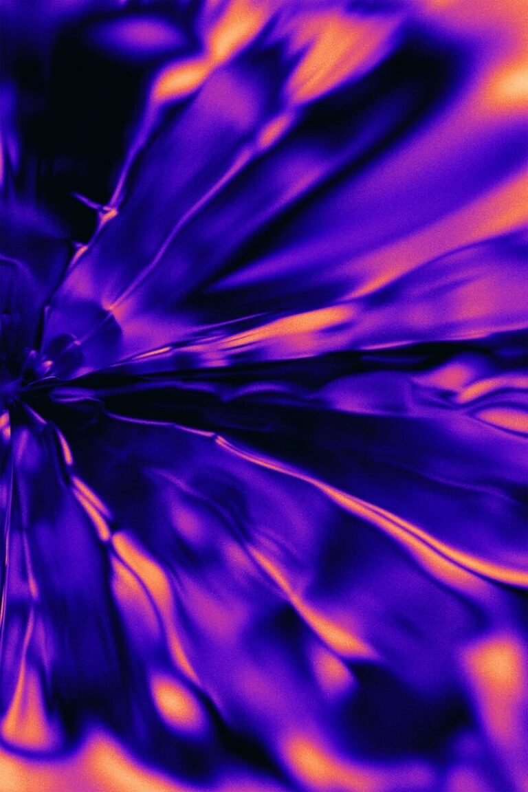 Abstract experimental art in vibrant purple and orange